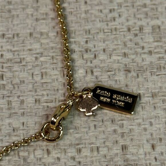 Kate Spade Blush Pink Take A Bow Long Scatter Station Necklace - Picture 4 of 4